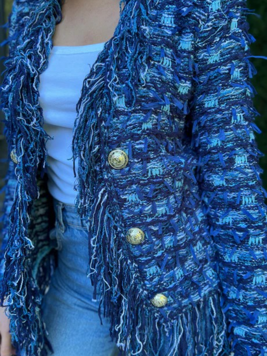 Khloe Open Front Fringe Jacket