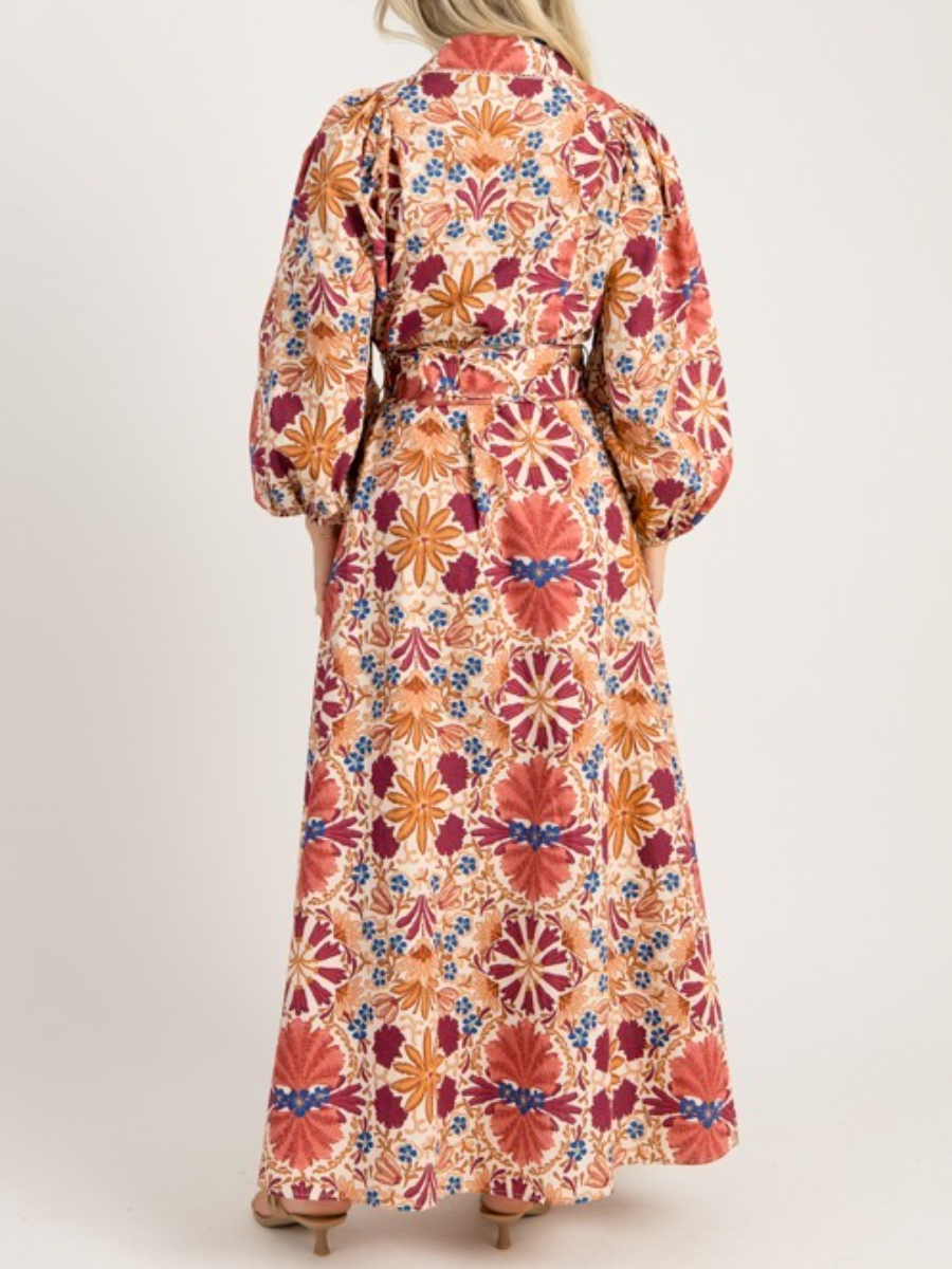 Autum Floral Harvest Maxi Dress