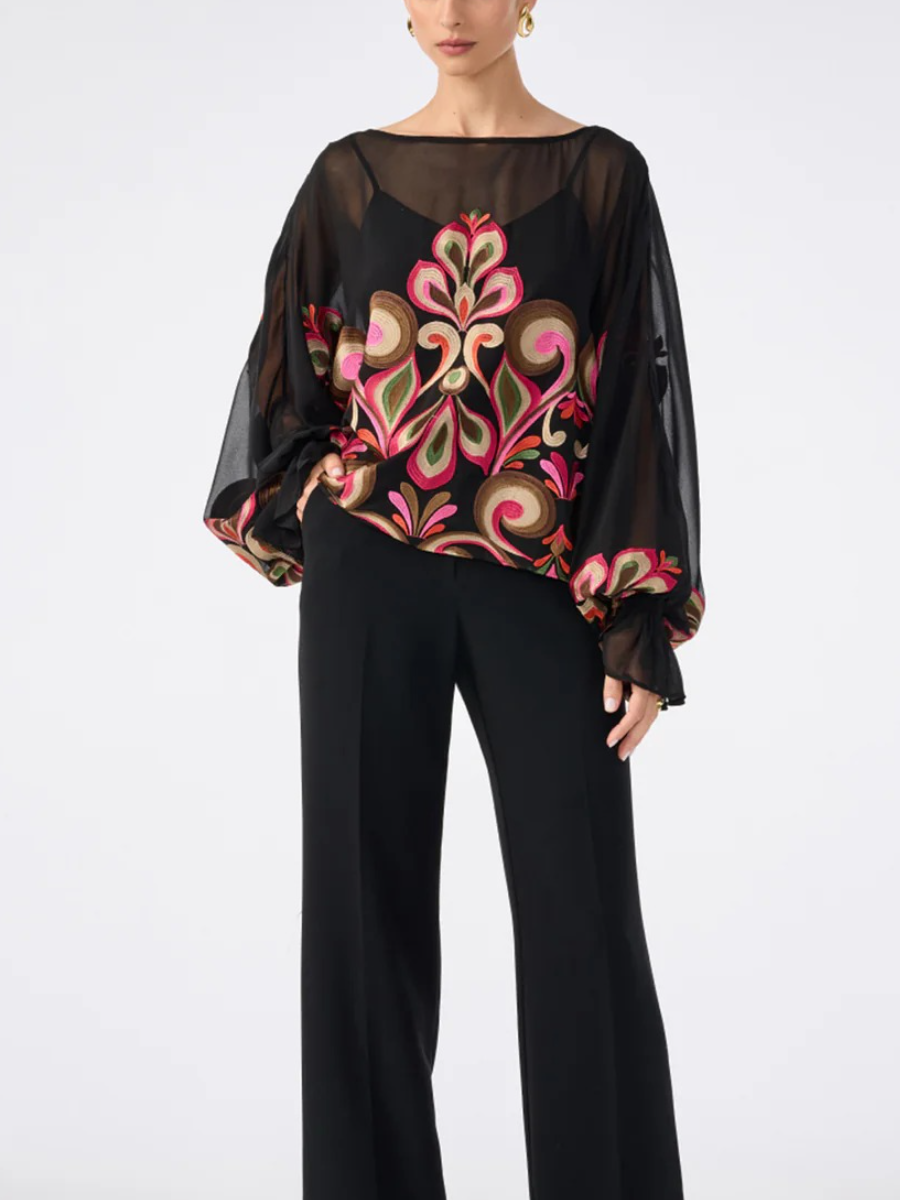 Lightweight Georgette Embroidered Top