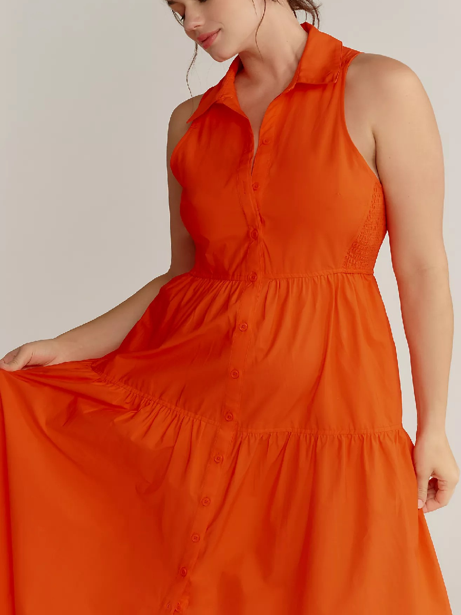 Maeve Sleeveless Midi Shirt Dress