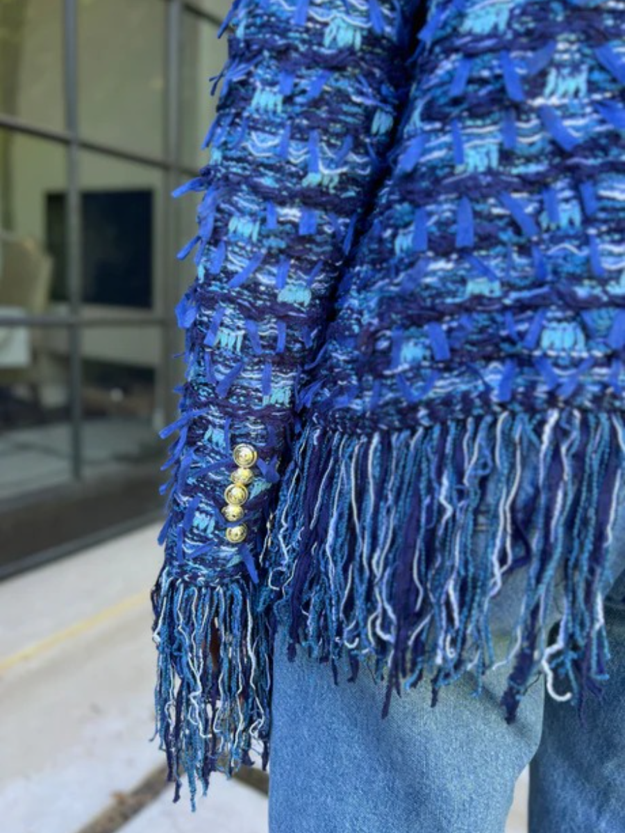 Khloe Open Front Fringe Jacket