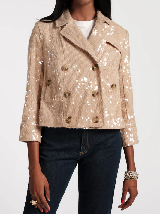 Fashion Double-breasted Sequin Jacket