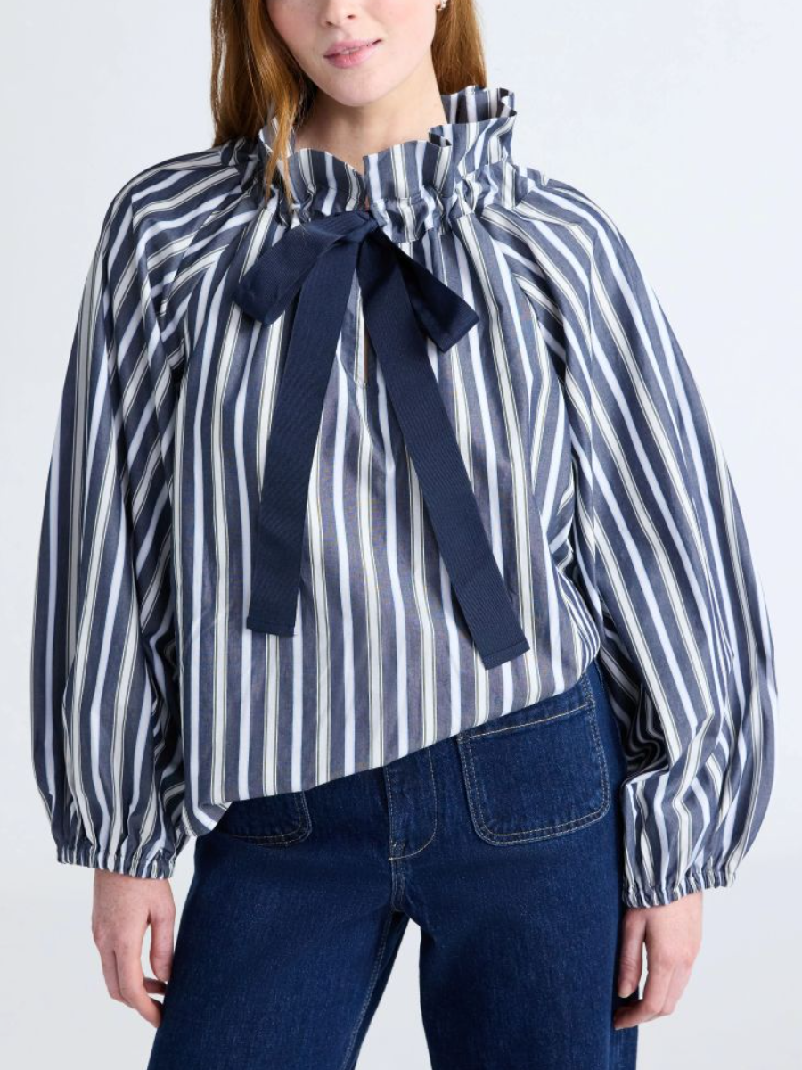 Women's Plus Size Ruffle Neck Cotton Top