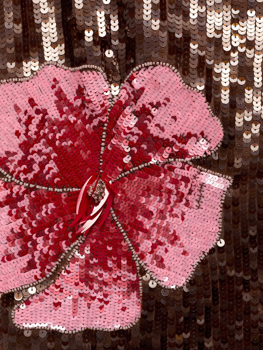Dress With Sequinned Flower Design