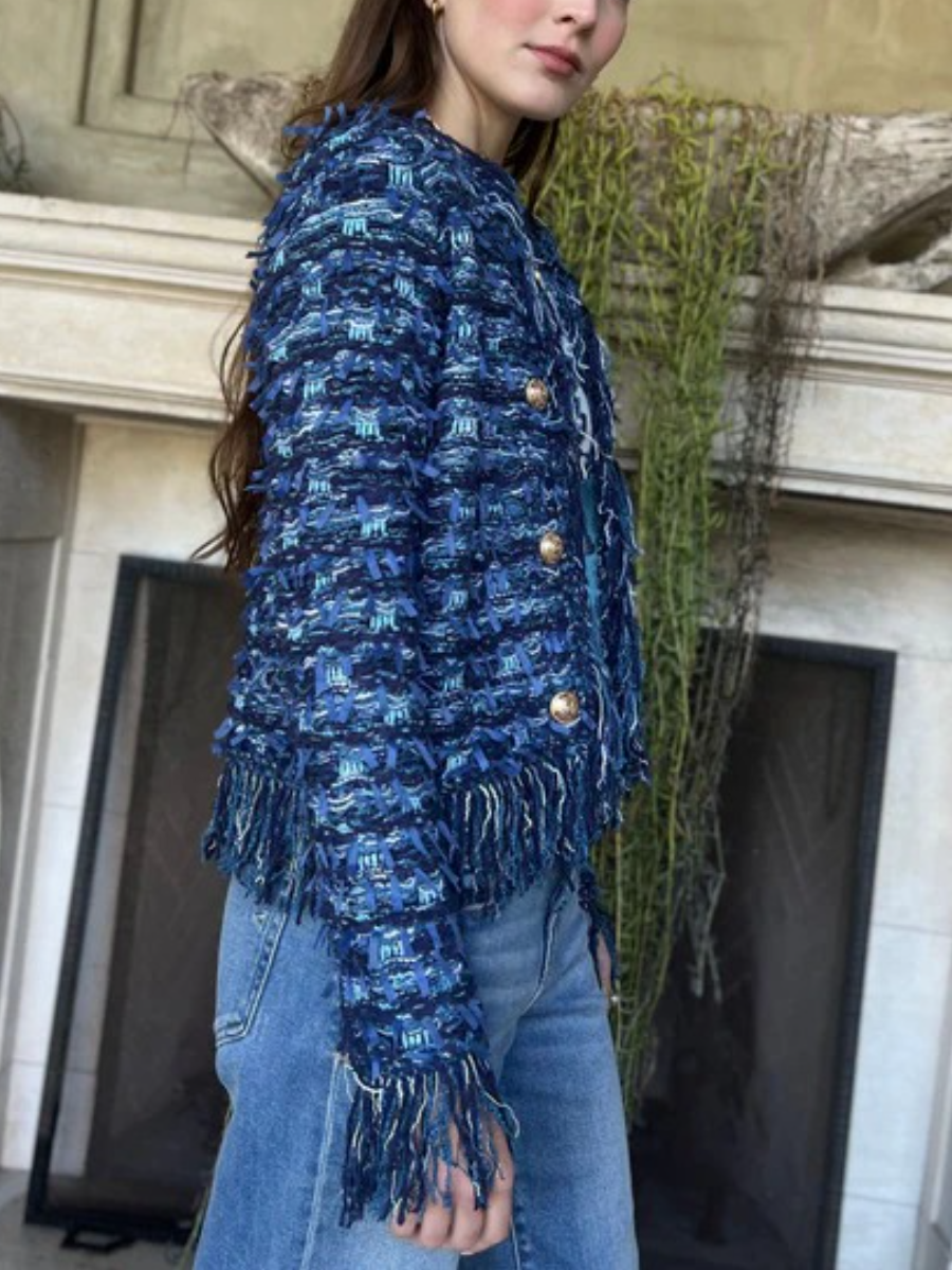 Khloe Open Front Fringe Jacket