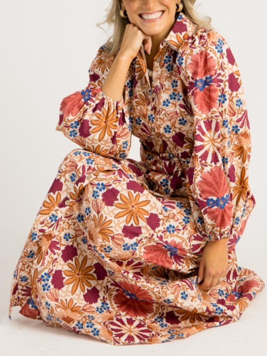 Autum Floral Harvest Maxi Dress