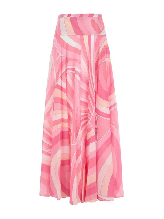 Pink Graphic Printed Maxi Dress