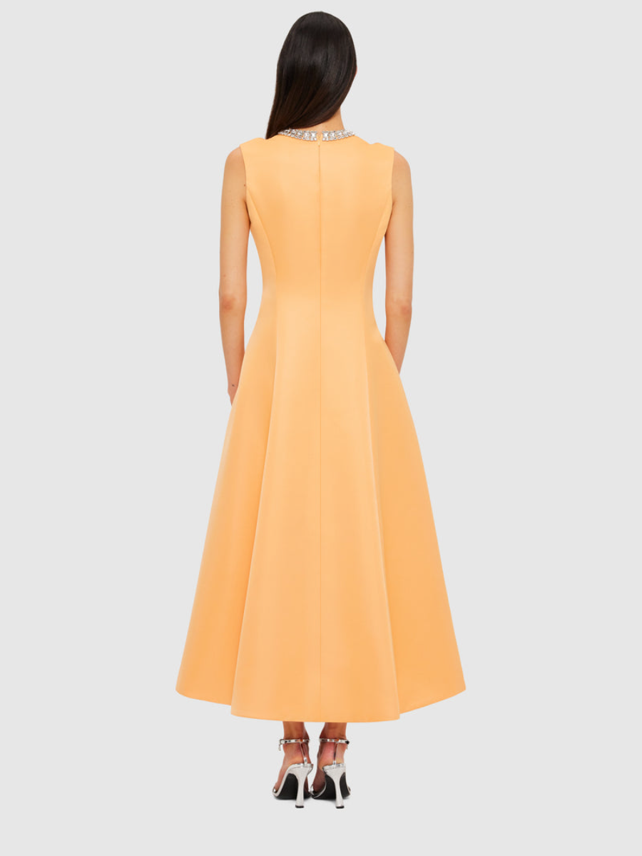 Embellished Midi Dress - Ochre