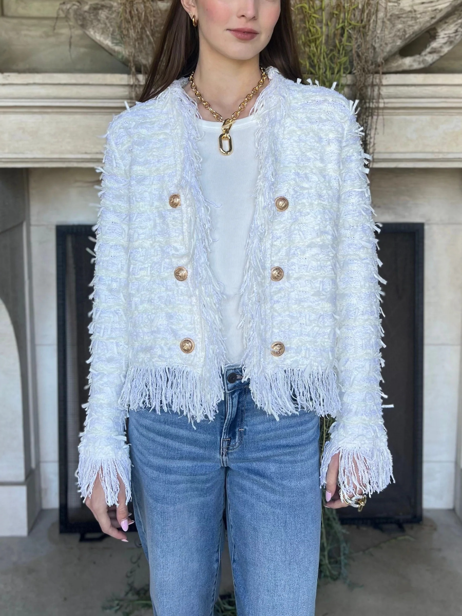 Khloe Open Front Fringe Jacket