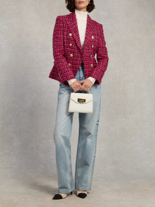 Vintage Plaid Double Breasted Blazer