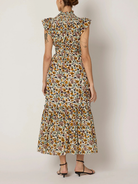 Flower Print Summer Ankle Dress