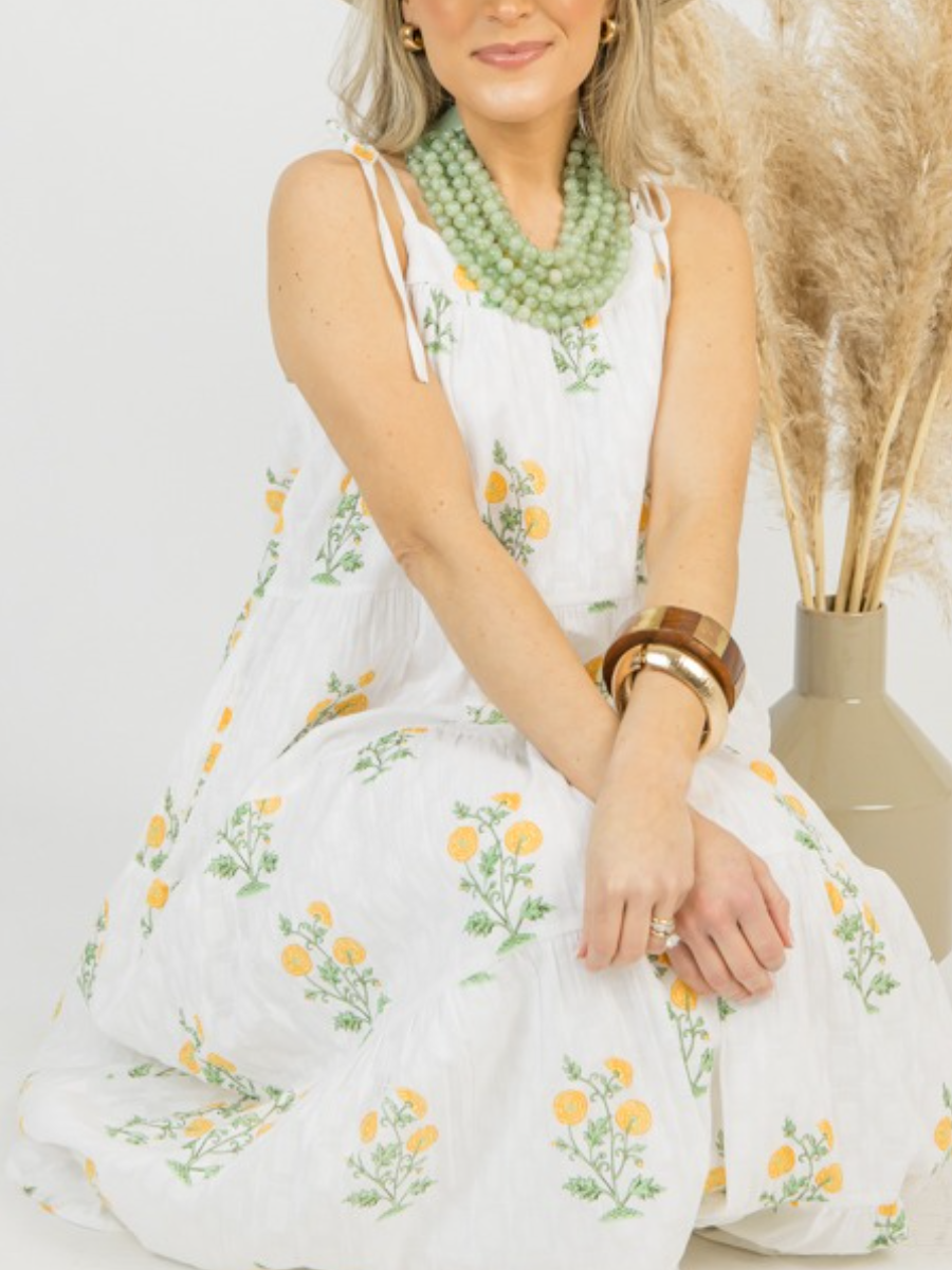 Summer Garden Marigold Maxi Dress