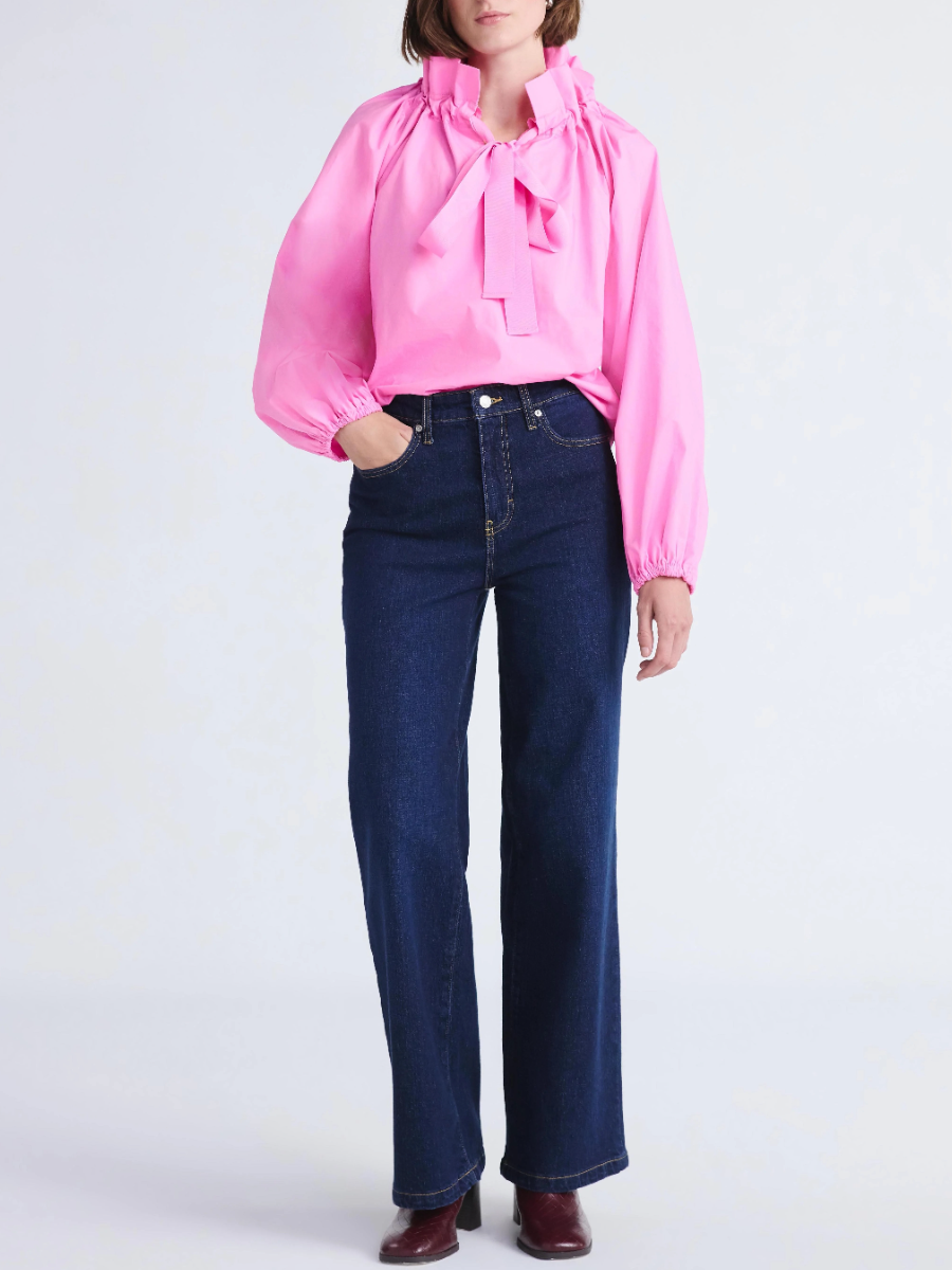 Women's Plus Size Ruffle Neck Cotton Top