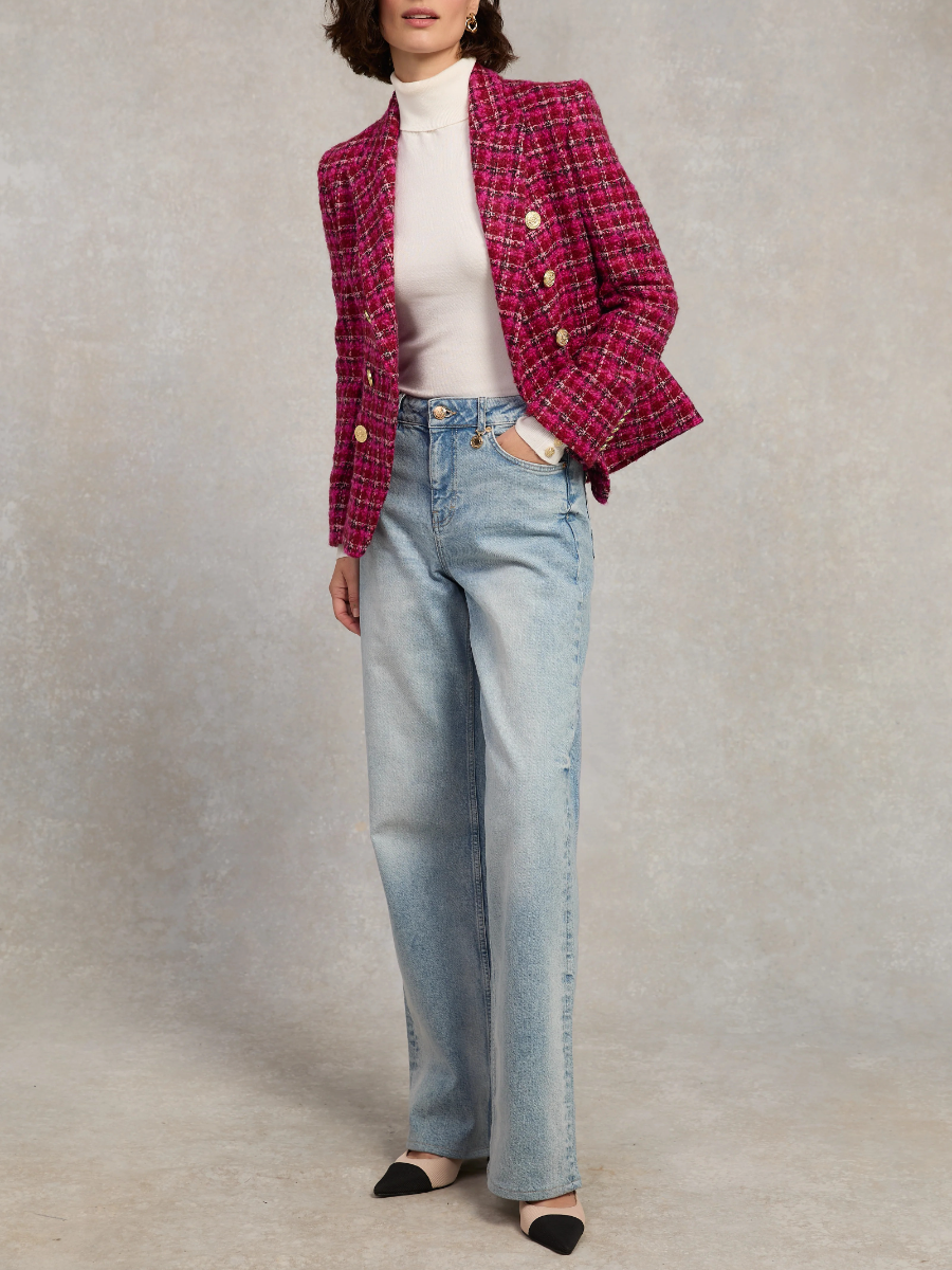 Vintage Plaid Double Breasted Blazer