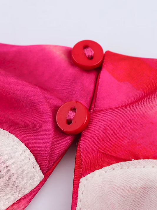 PRINTED SATIN MIDI DRESS