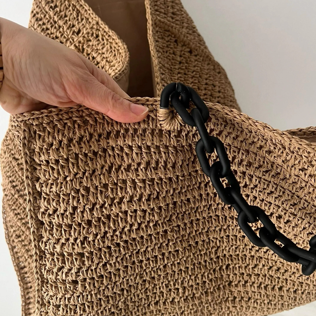 Handmade Paper Yarn Crochet Tote Bag