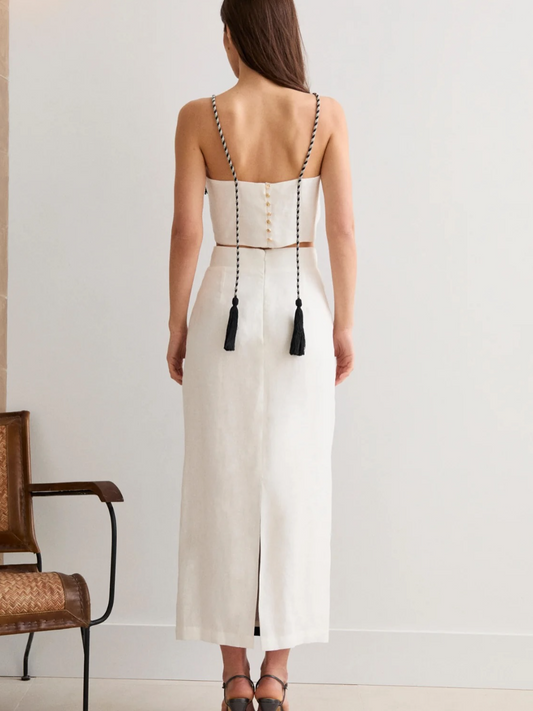 Strapless Patchwork Fringe Dress