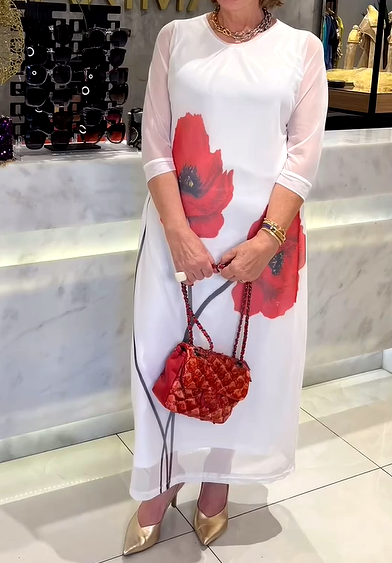 Classy Flower Chiffon Dress