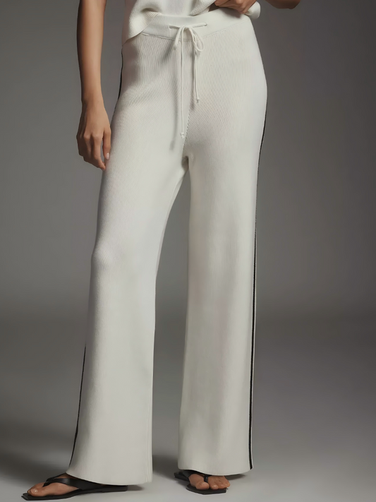 Maeve Knit Side-Stripe Track Set