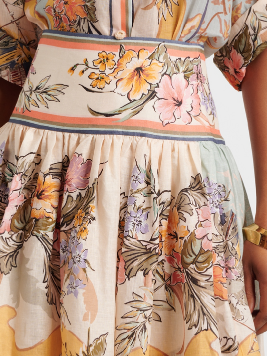 Tallow Printed Linen Maxi Skirt