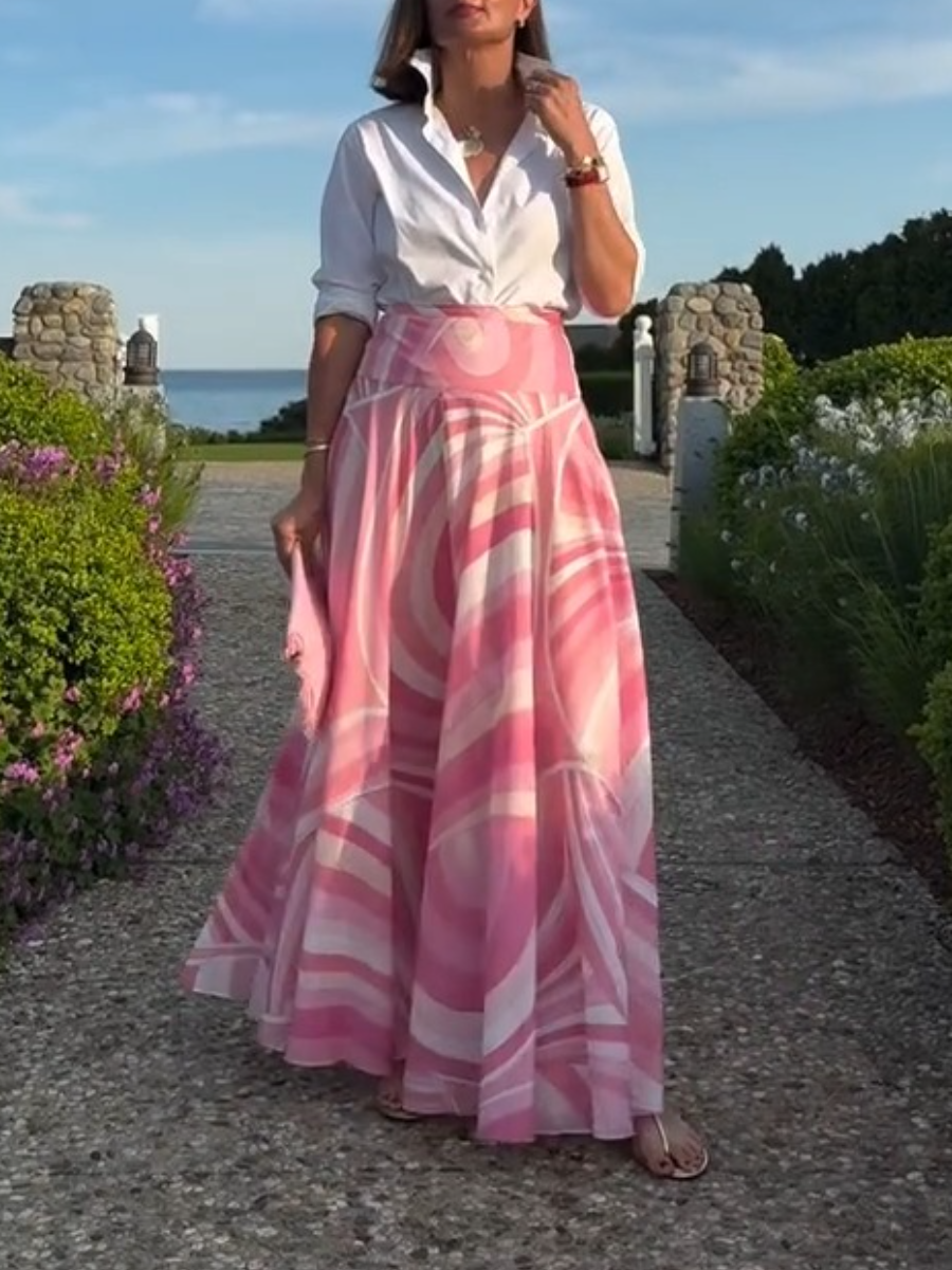 Pink Graphic Printed Maxi Dress