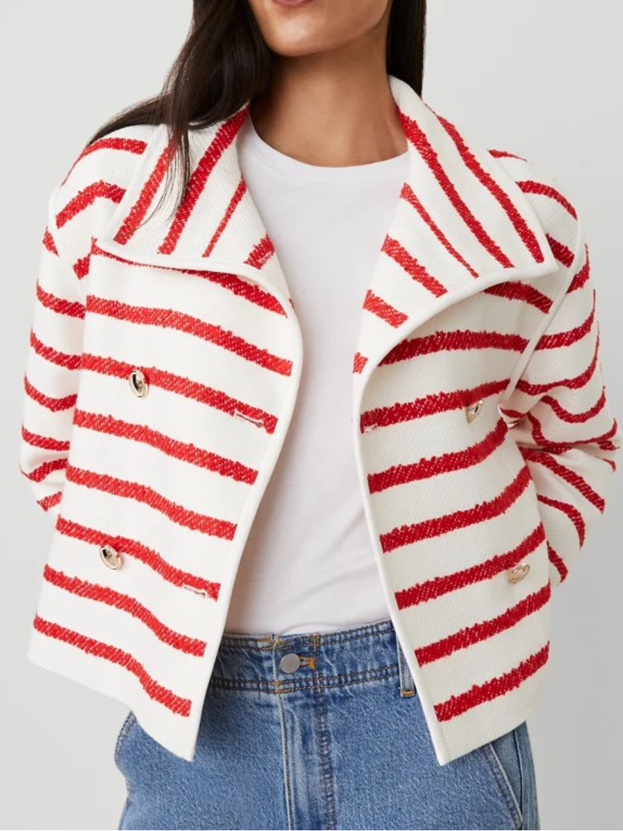 2025 Tweed Oversized Double Breasted Jacket