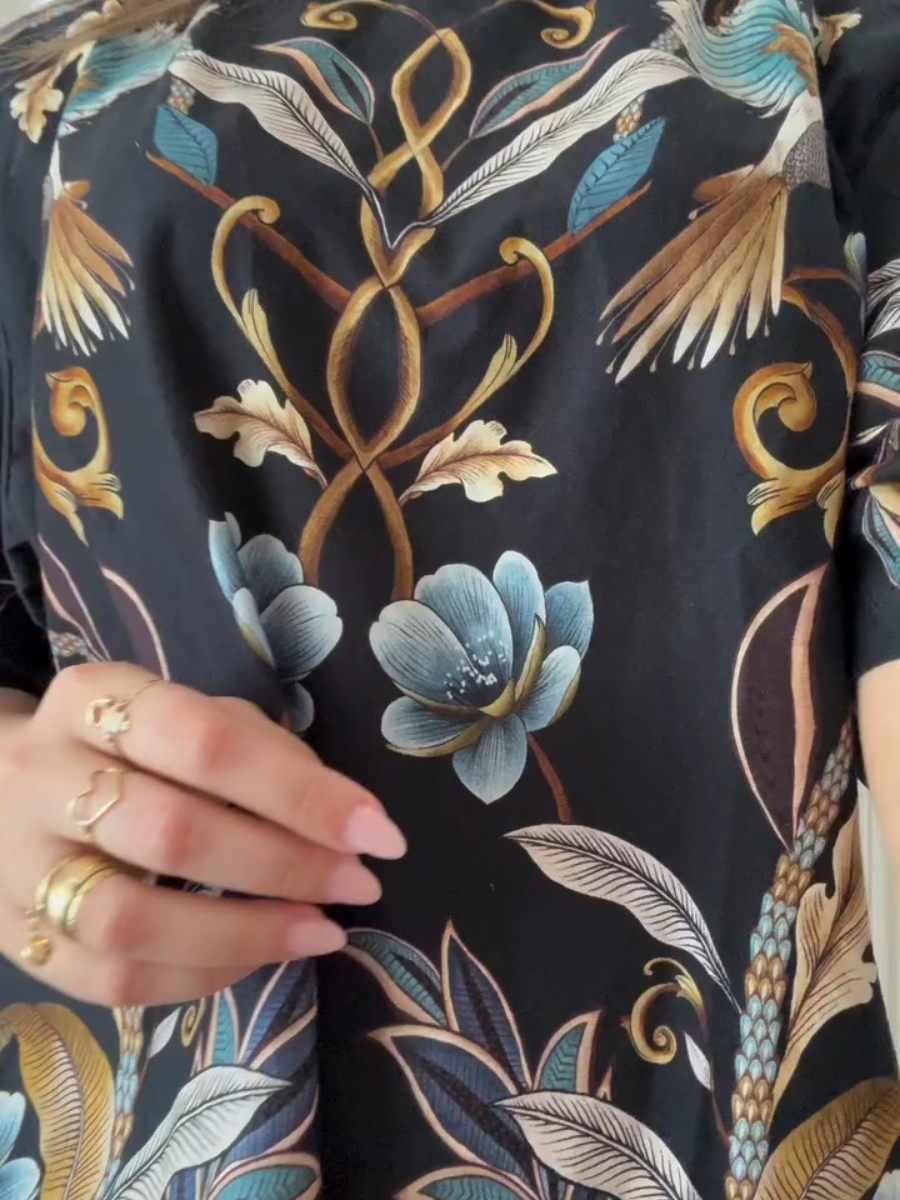 Summer Black Floral Printed Mini Dress