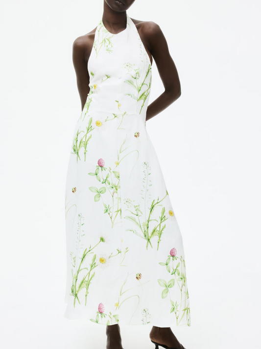 Flared Halterneck Dress