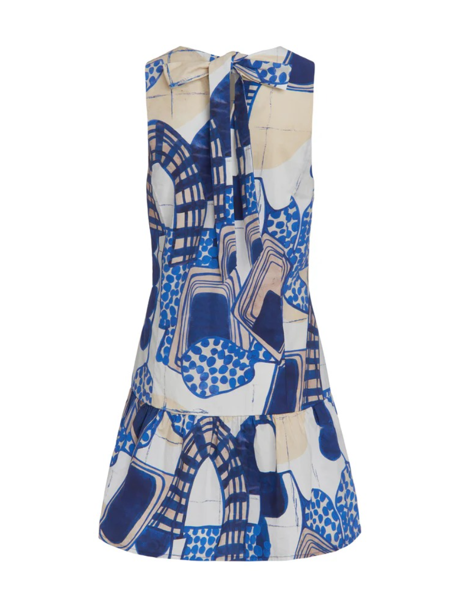 Summer Blue Printed Mini Dress