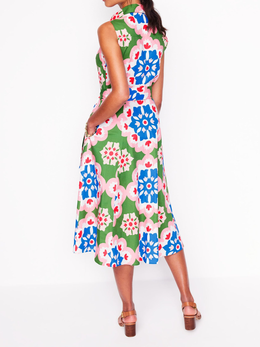 Sleeveless Printed Dress