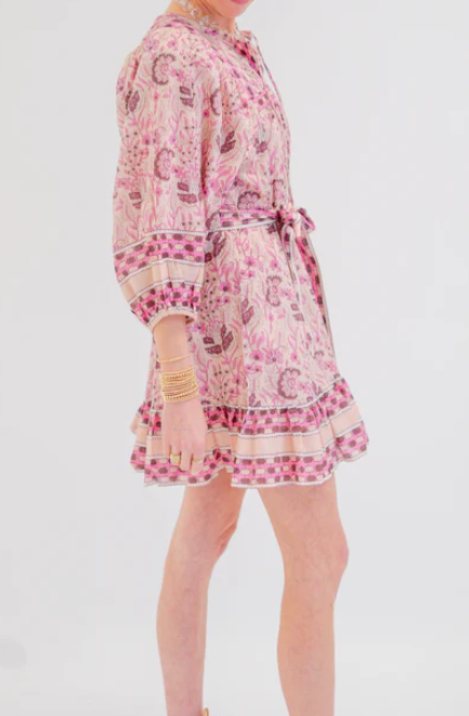 Spring Print Long Sleeve Dress