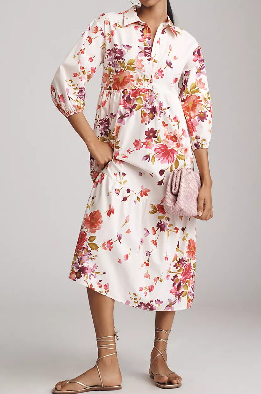Comfy Floral Midi Dress
