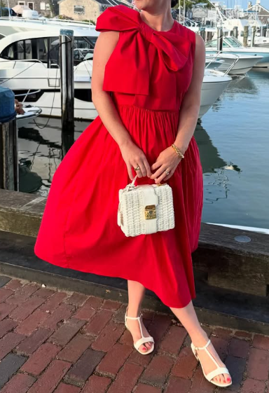 Demure Bow Occasion Dress