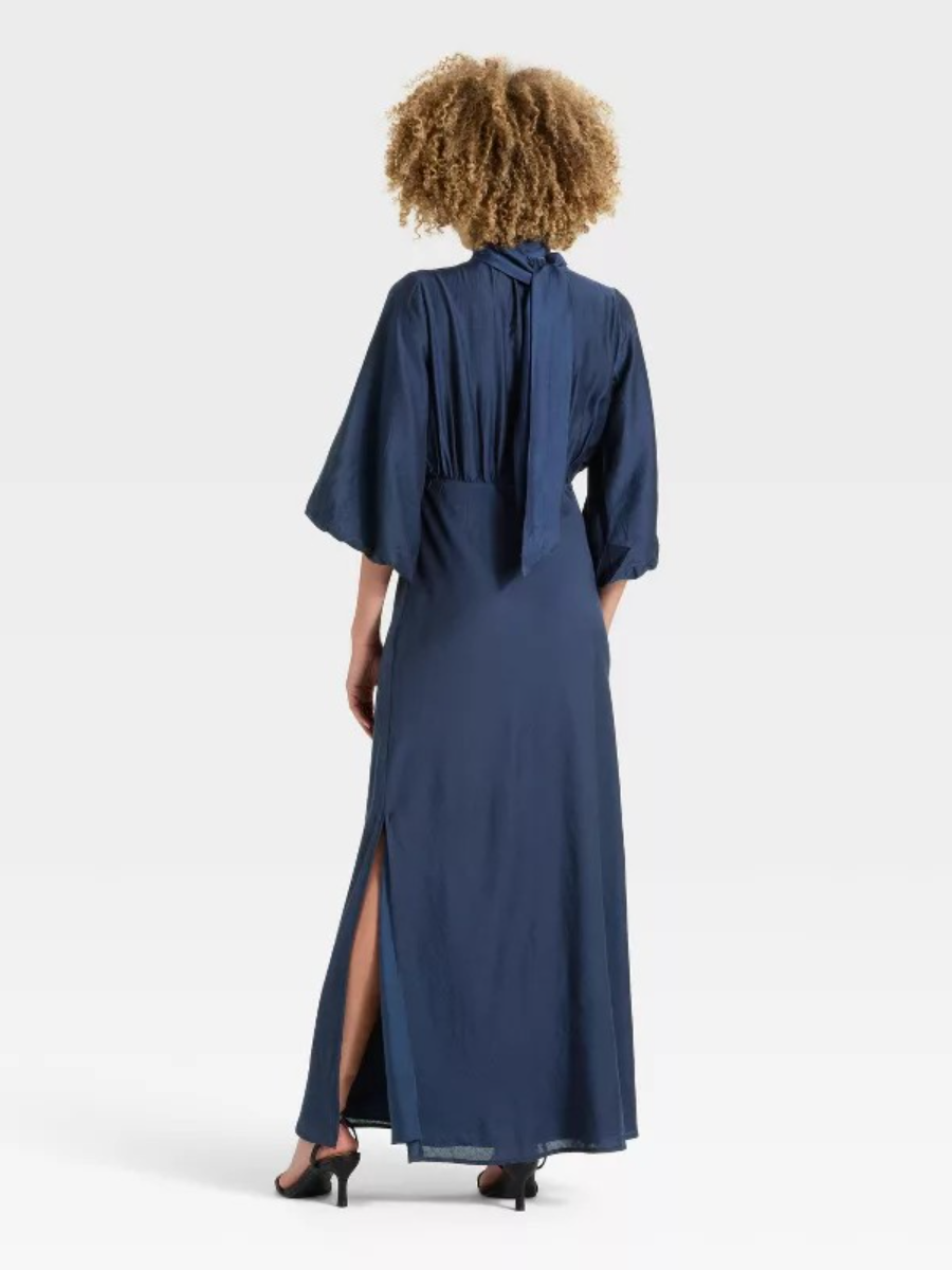 Women's Tie Neck Maxi Dress