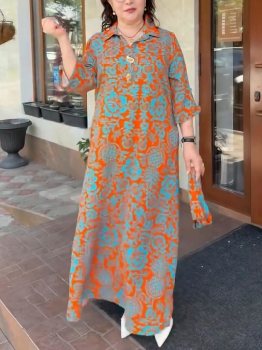 Summer Comfortable Button-up Long Dress