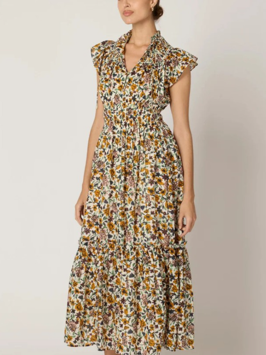 Flower Print Summer Ankle Dress