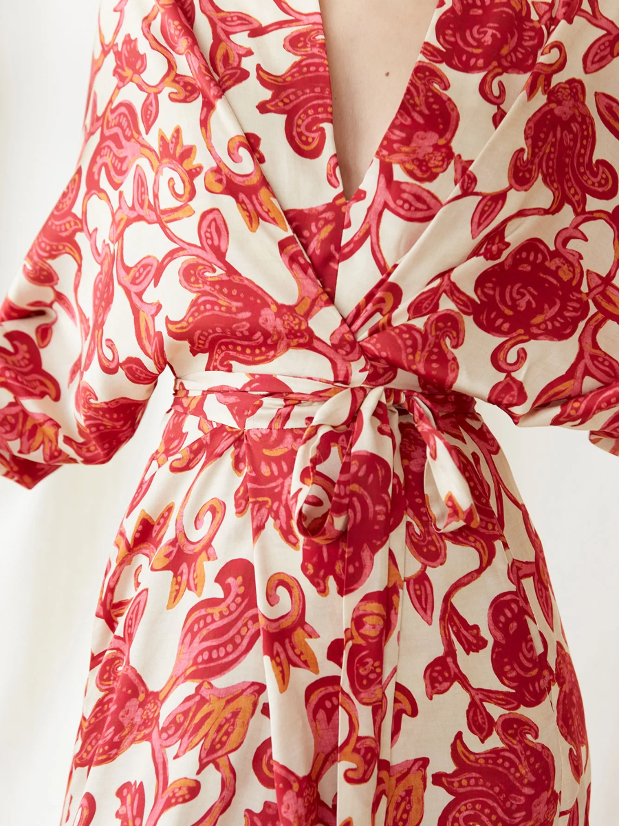 Rose Printed Canton Dress