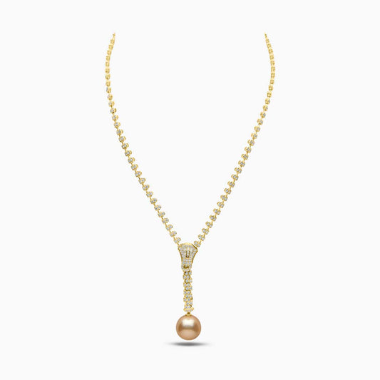 Pearl And Diamond Zip Necklace