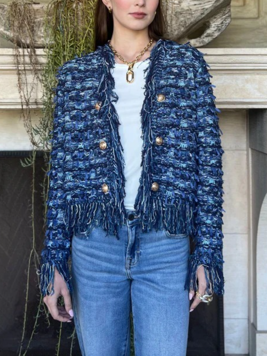 Khloe Open Front Fringe Jacket