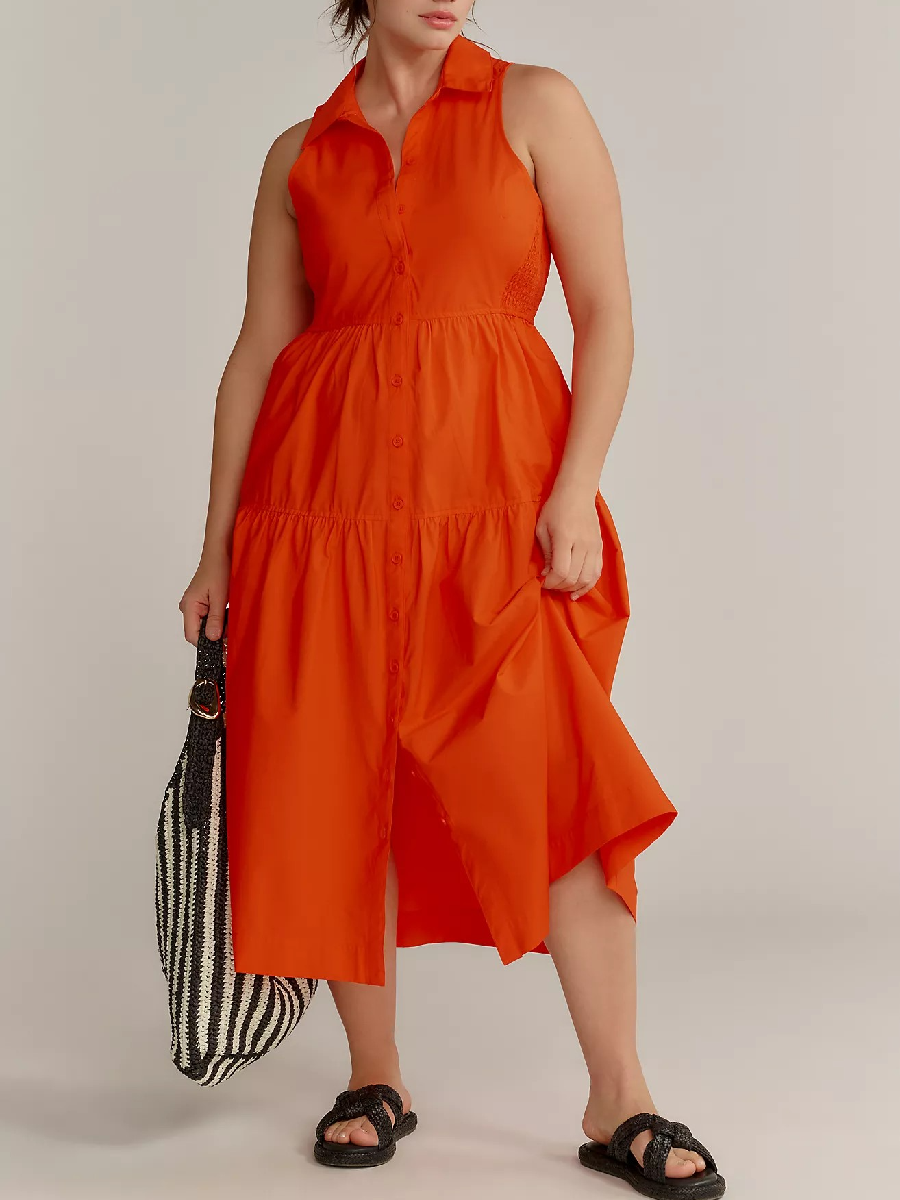 Maeve Sleeveless Midi Shirt Dress