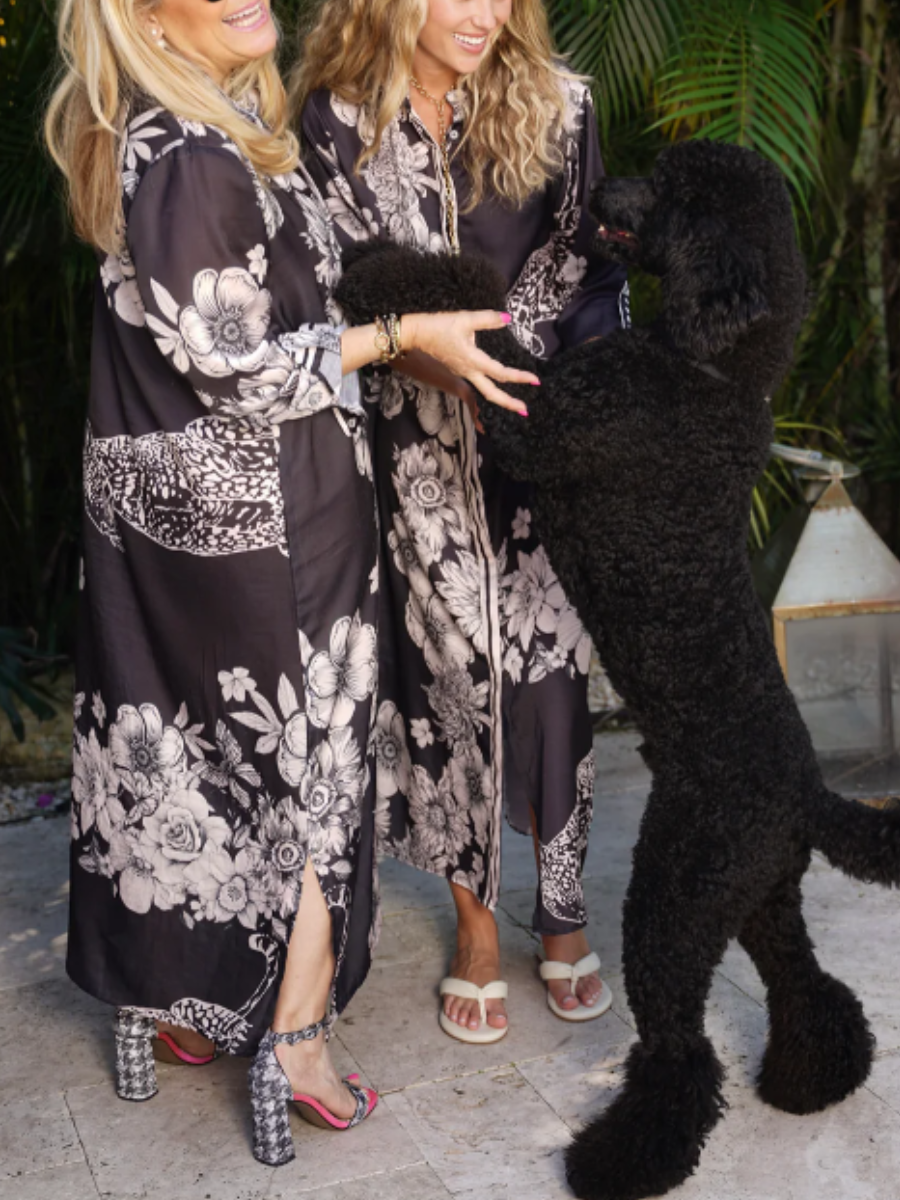 Summer Floral Printed French Maxi Dress