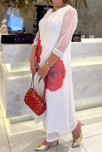 Classy Flower Chiffon Dress