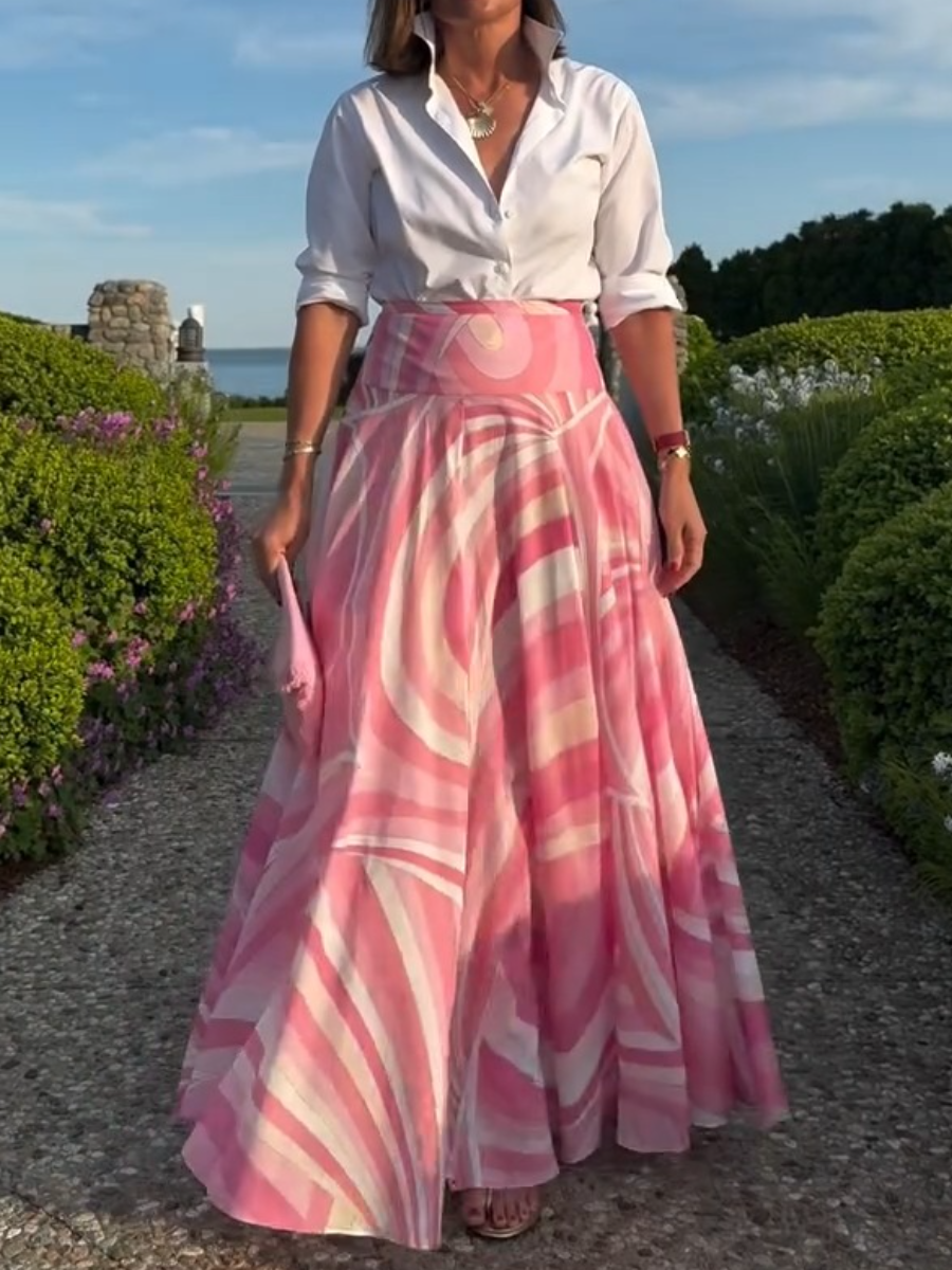 Pink Graphic Printed Maxi Dress