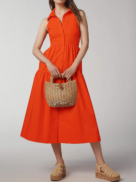 Maeve Sleeveless Midi Shirt Dress