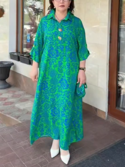 Summer Comfortable Button-up Long Dress