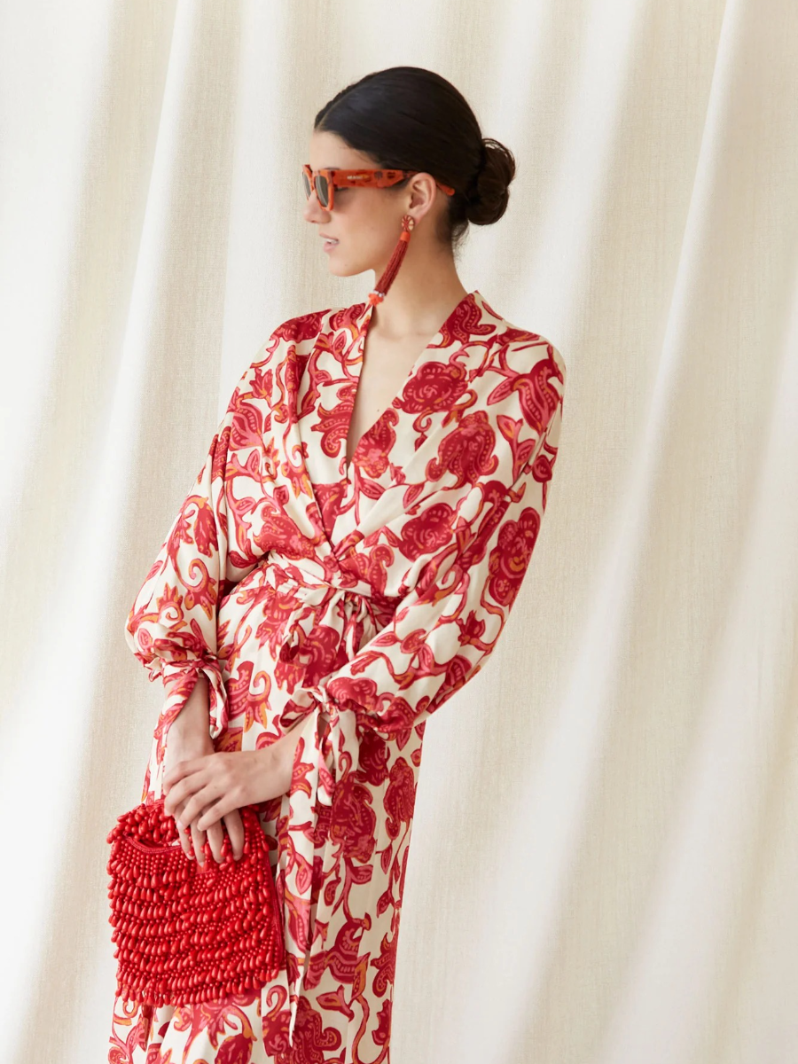 Rose Printed Canton Dress