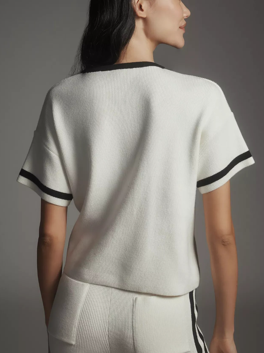 Maeve Knit Side-Stripe Track Set