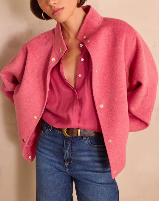 DARK PINK WOOL JACKET