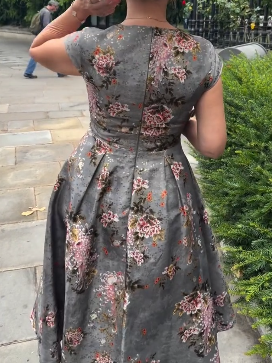 Floral Printed Evening Dress