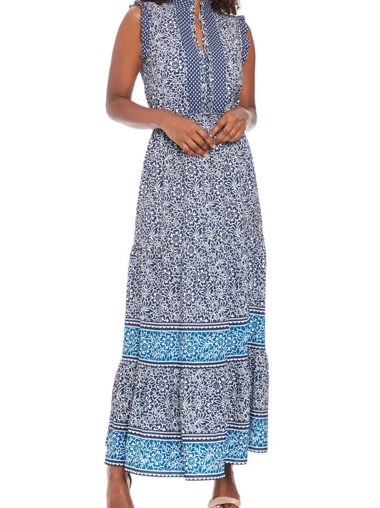 Summer Lunch Break Navy Blue Floral Dress